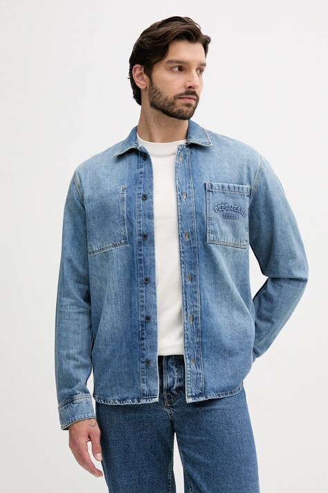 Pepe Jeans cămașă jeans cu guler clasic, regular, PM309081