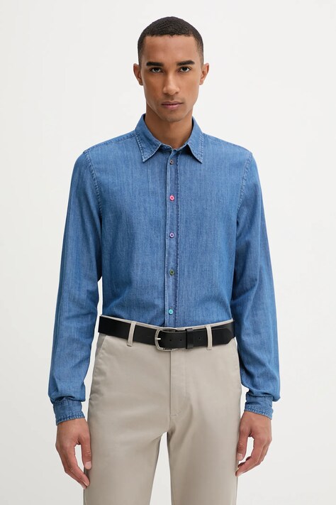 Traper košulja PS Paul Smith slim, s klasičnim ovratnikom, M2R-612P-T22096