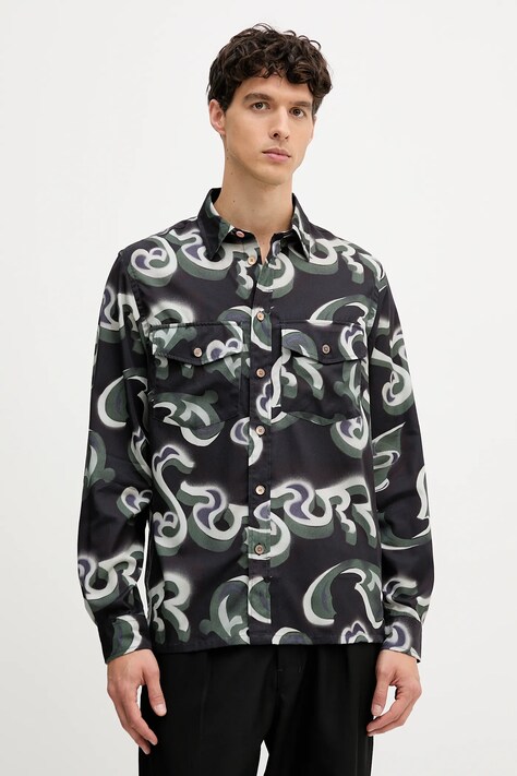 PS Paul Smith koszula męska kolor granatowy regular z kołnierzykiem klasycznym M2R-647X-T22496