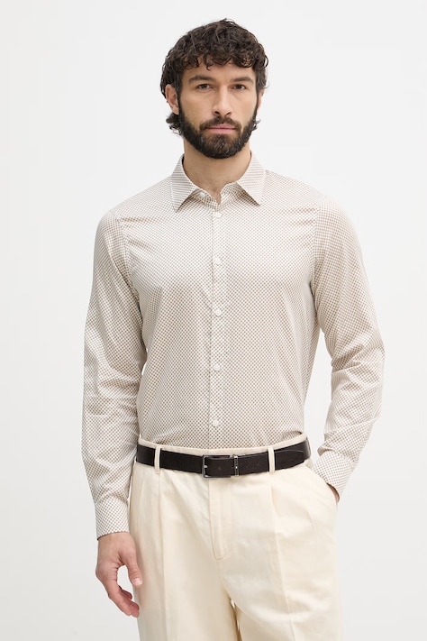 Armani Exchange košeľa pánska bavlnená béžová XM001942 AF19194