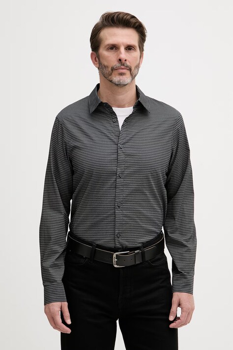 Armani Exchange сорочка чоловіча бавовняна чорна XM001942 AF19194