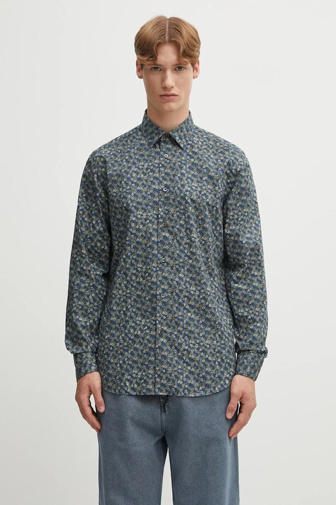 Paul Smith koszula bawełniana 0 męska kolor granatowy regular M1R-800P-T02750