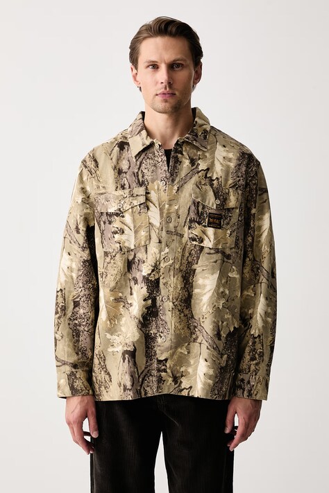 Levi's Koszula męska bawełniana LS WORKER - WW x WORKWEAR zielona gładka 003O2