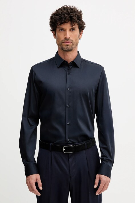 Рубашка Joop! цвет синий slim классический воротник 30044608