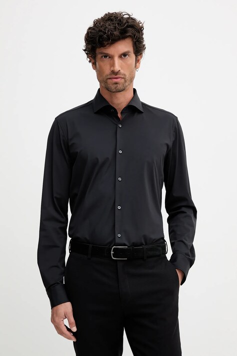 Рубашка Joop! цвет чёрный slim итальянский воротник 30048248