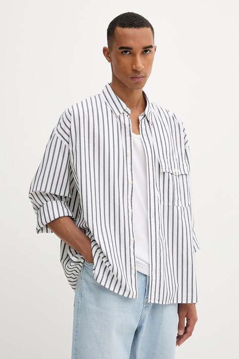 Levi's cămașă din bumbac culoarea alb, cu guler button-down, relaxed, 004GC