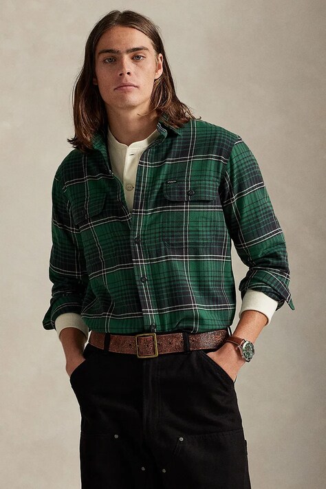 Рубашка Polo Ralph Lauren цвет зелёный regular классический воротник 710981525