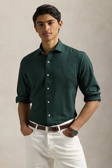 Πουκάμισο Polo Ralph Lauren χρώμα: μπεζ, 710P00661