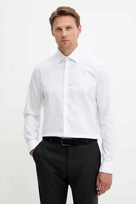 Сорочка Calvin Klein колір білий slim з італійським коміром LV019EU006