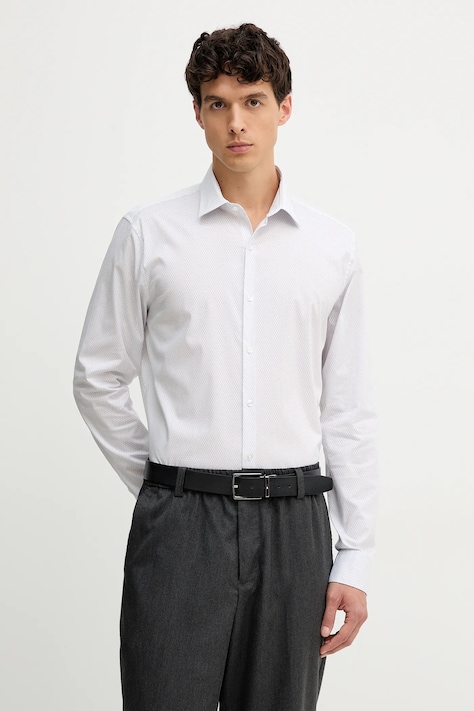 Košeľa Calvin Klein modrá farba, slim, s klasickým golierom, LV019EU041