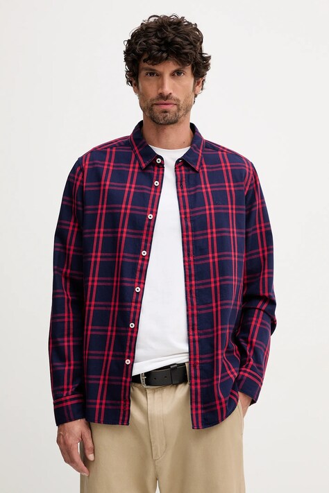 Pepe Jeans koszula bawełniana męska kolor granatowy regular z kołnierzykiem klasycznym PM3090839