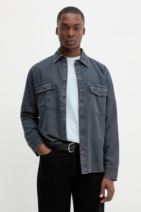 Rag & Bone koszula jeansowa męska kolor niebieski regular z kołnierzykiem klasycznym RX0825FSUGI