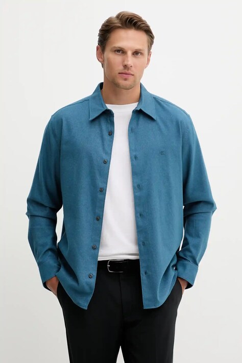 Хлопковая рубашка Calvin Klein regular классический воротник LV04LD119G