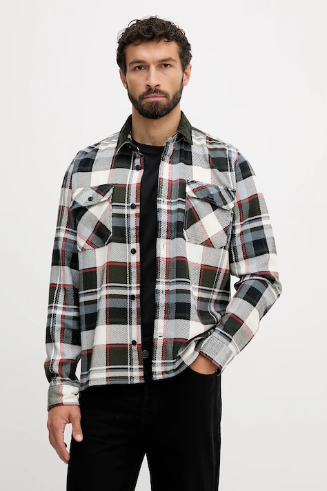Barbour koszula bawełniana GRASMOOR męska kolor zielony relaxed z kołnierzykiem klasycznym MSH5646