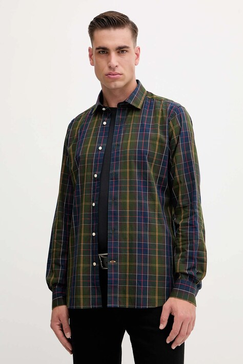 Barbour koszula bawełniana KENTON męska kolor granatowy regular z kołnierzykiem klasycznym MSH5689