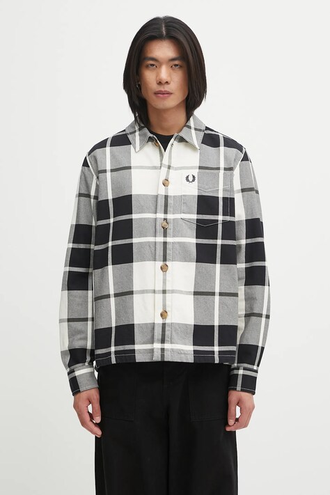 Fred Perry koszula bawełniana męska kolor beżowy regular z kołnierzykiem klasycznym M1724