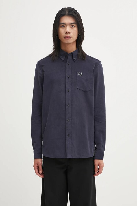 Fred Perry koszula bawełniana męska kolor granatowy regular z kołnierzykiem button-down M1737