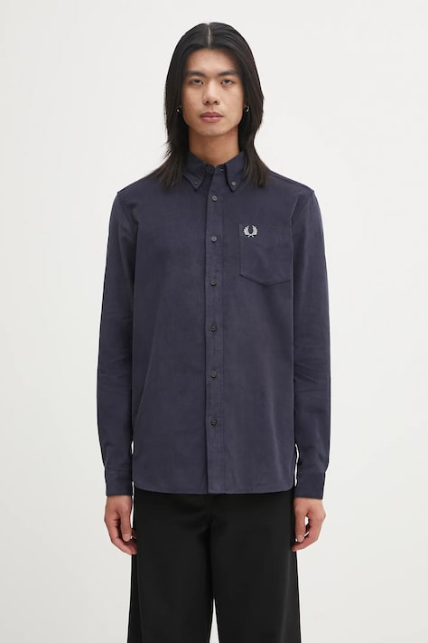 Fred Perry koszula bawełniana męska kolor granatowy regular z kołnierzykiem button-down M1737
