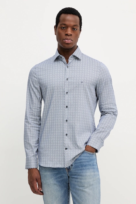 Риза Michael Kors в тъмносиньо с кройка по тялото с класическа яка MK0DS01622