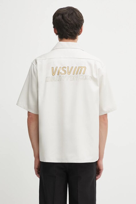 Visvim koszula z wełną keesey sp shirt kolor beżowy regular 125105011013