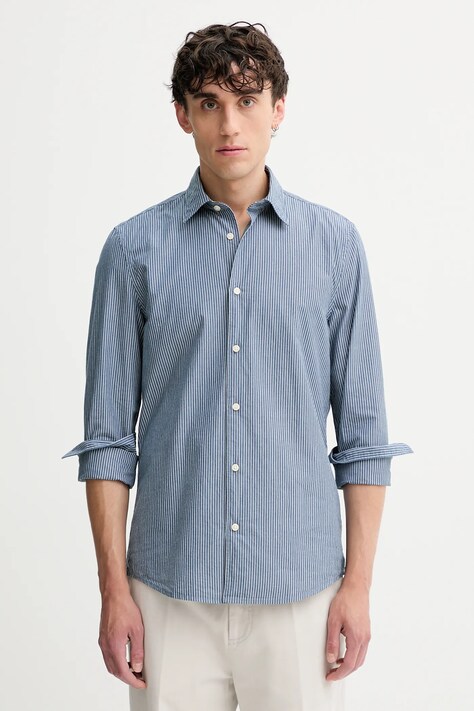 Marc O'Polo camicia in cotone uomo colore blu  528729742358