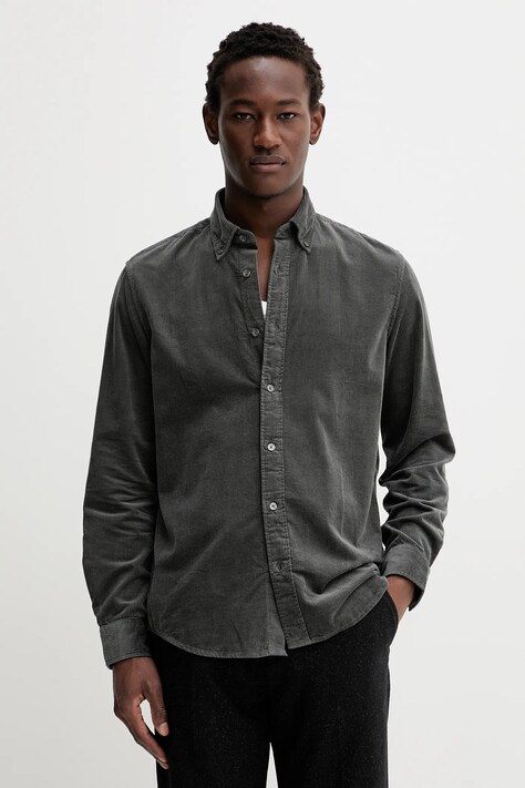 Marc O'Polo koszula bawełniana męska kolor zielony regular z kołnierzykiem button-down M29730942172