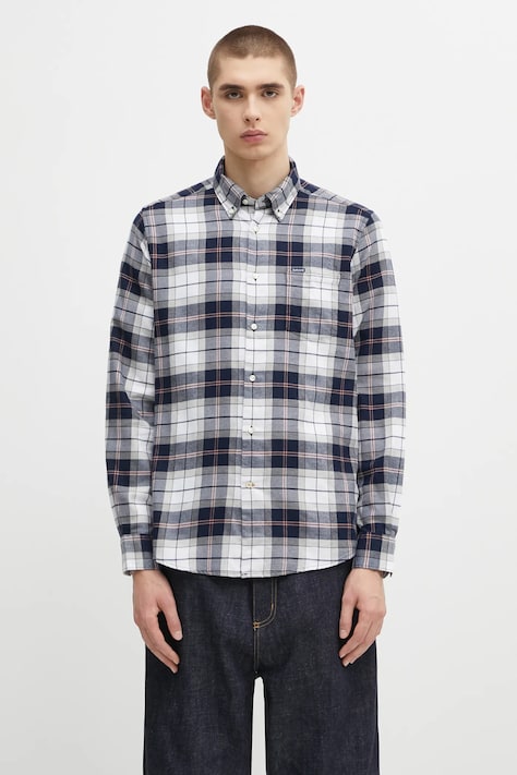 Barbour cămașă din bumbac Fortrose Tailored Tartan Shirt culoarea bleumarin, cu guler clasic, regular, MSH4991TN42