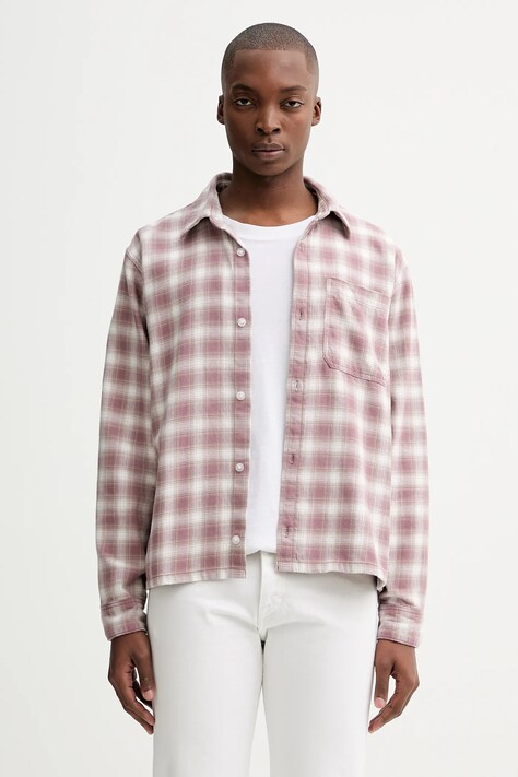 Hollister Co. koszula bawełniana męska kolor różowy regular z kołnierzykiem klasycznym KI325-5202-638