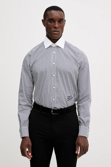 Рубашка Karl Lagerfeld цвет синий regular итальянский воротник 554603.605116