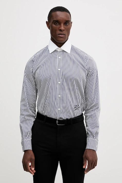 Рубашка Karl Lagerfeld цвет синий regular итальянский воротник 554603.605116