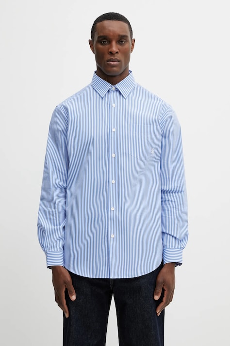Sporty & Rich koszula bawełniana SRC Oversized męska kolor niebieski relaxed z kołnierzykiem klasycznym SI03565302ST02