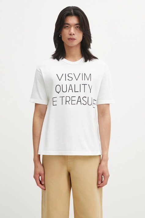 Visvim t-shirt JUMBO TEE S.S DMGD fehér, nyomott mintás, 125205010016