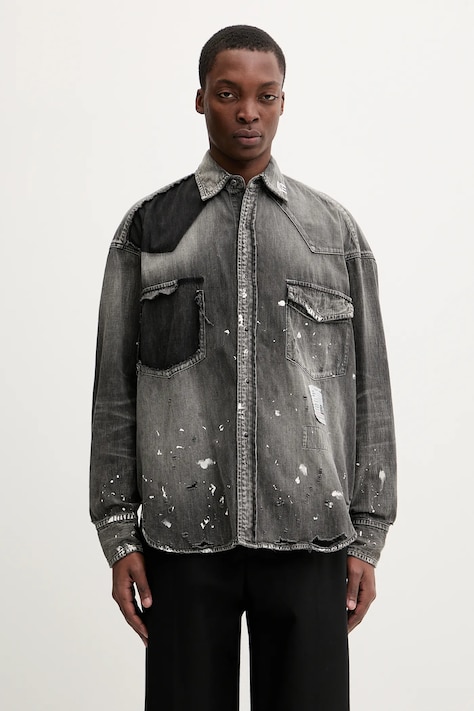 Джинсовая куртка Maison MIHARA YASUHIRO цвет серый relaxed классический воротник J15SH125