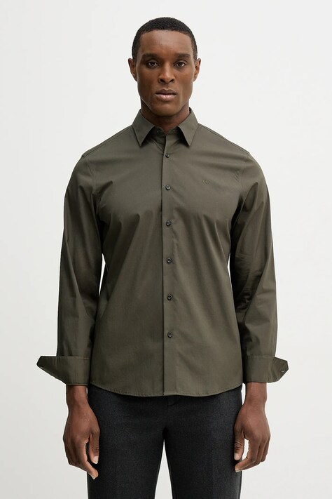 Michael Kors koszula męska kolor zielony regular z kołnierzykiem klasycznym CF5409T4CZ
