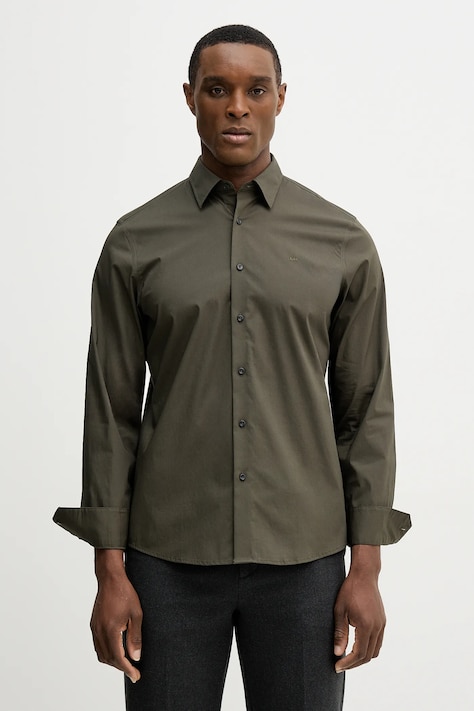 Michael Kors koszula męska kolor zielony regular z kołnierzykiem klasycznym CF5409T4CZ