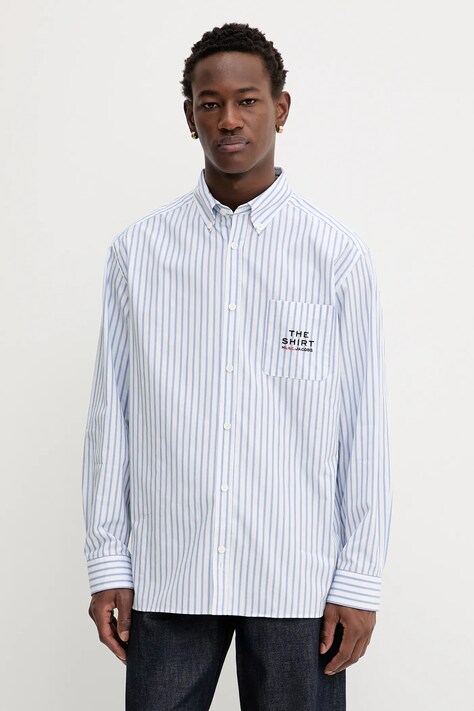 A.P.C. koszula bawełniana A.P.C. x MARC JACOBS kolor niebieski relaxed z kołnierzykiem button-down COHKN.M12640