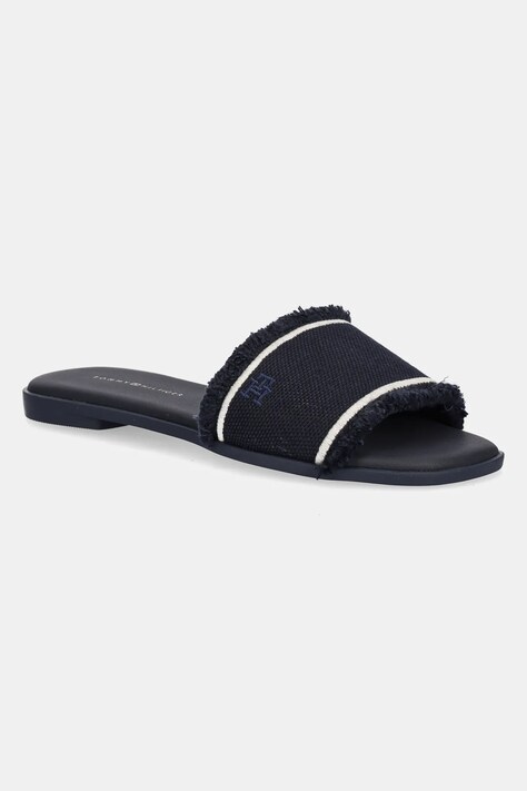 Шлепанцы Tommy Hilfiger FRINGE CANVAS FLAT SANDAL цвет синий FW0FW08908