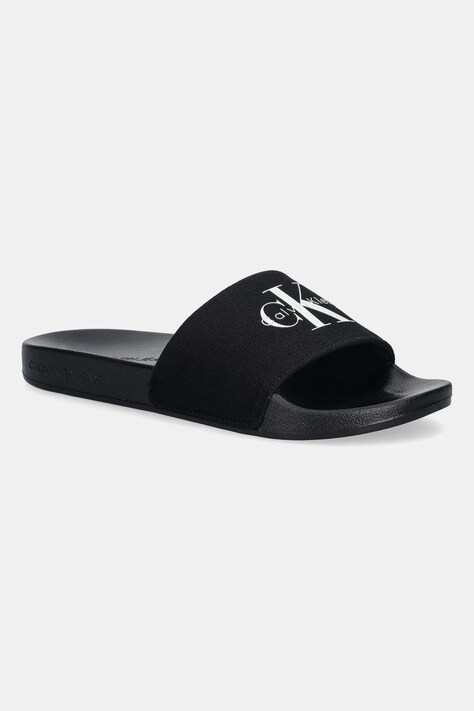 Calvin Klein Jeans klapki SLIDE MONOGRAM WN LOGO CK damskie kolor czarny YW0YW01967