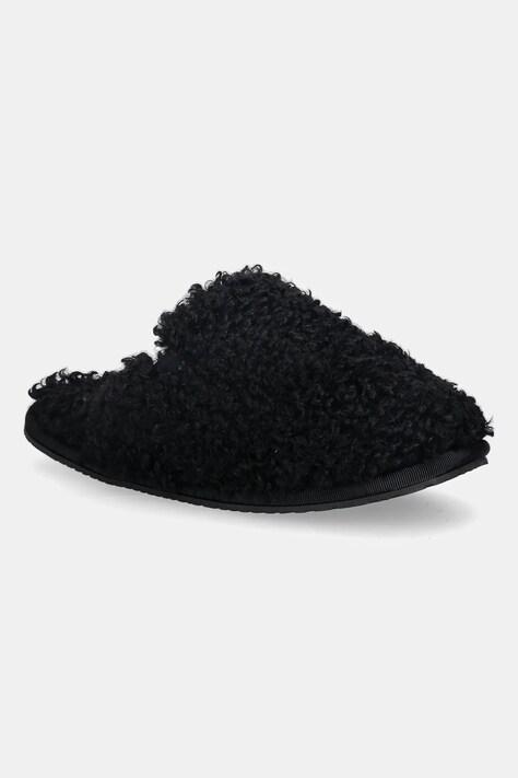 Copati Calvin Klein CLOSE SLIPPER FUR črna barva, YW0YW01975