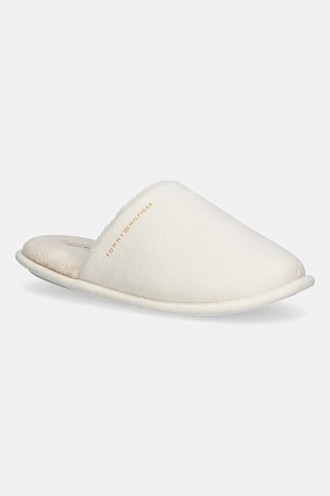 Tommy Hilfiger papuci de casă TH SOFT HOUSE SHOE culoarea alb, FW0FW08853