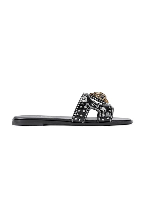 Kurt Geiger London klapki skórzane Eagle Stud Cut Out Flat damskie kolor czarny 4734400309