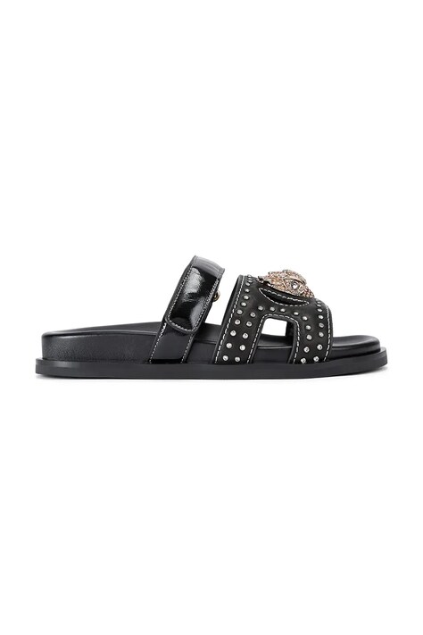 Kurt Geiger London klapki skórzane Eagle Stud Cut Out Sdl damskie kolor czarny 4734209139