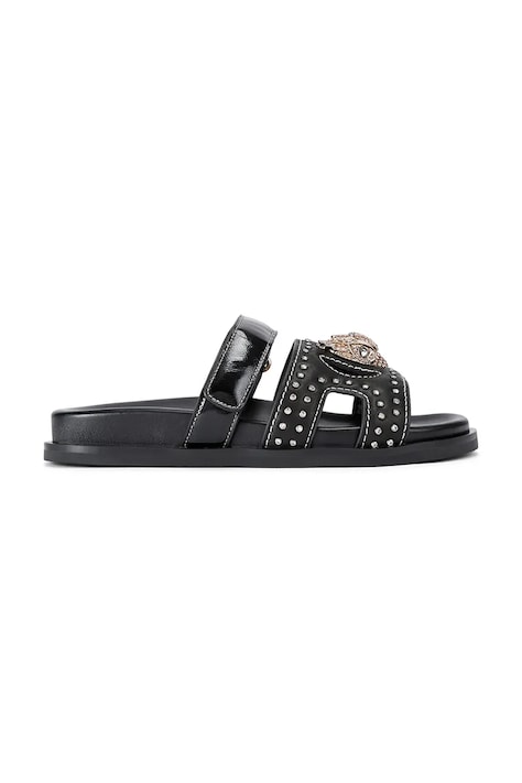 Kurt Geiger London klapki skórzane Eagle Stud Cut Out Sdl damskie kolor czarny 4734209139