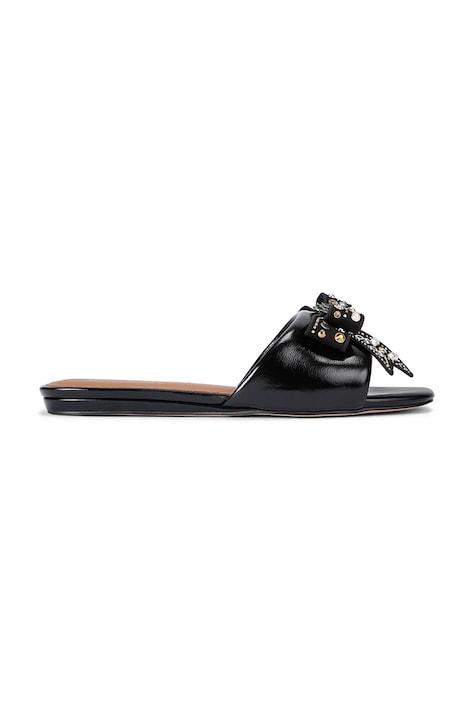 Шкіряні шльопанці Kurt Geiger London Kensington Bow Flat Sandal колір чорний 655705139