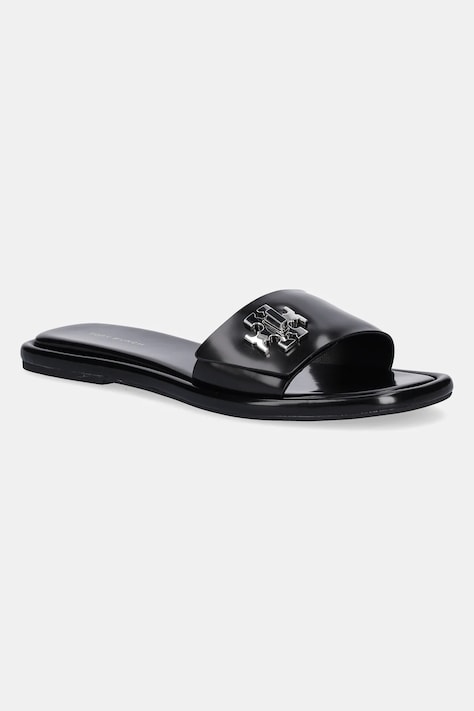 Tory Burch infradito in pelle T Lock Slide donna colore nero 164676-006