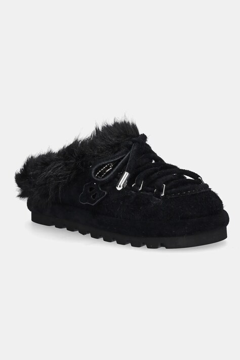 Naked Wolfe pantofole in camoscio Harlow colore nero Harlow Black Suede