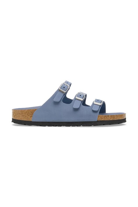 Birkenstock klapki skórzane Florida HEX damskie kolor niebieski 1030380