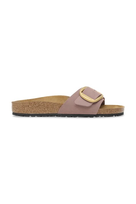 Nubukové pantofle Birkenstock Madrid Big Buckle fialová barva, 1030542