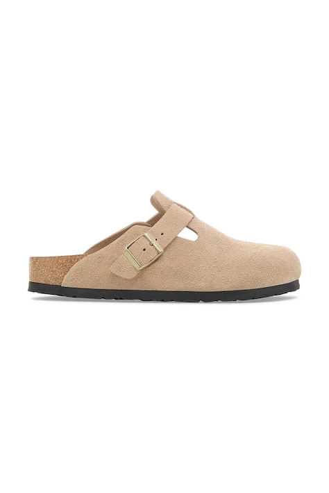 Semišové šľapky Birkenstock Boston béžová farba, 1030855