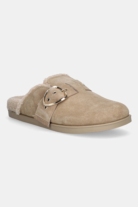 Blauer papuci din piele întoarsă GLADE culoarea bej, F5GLADE04/SUF